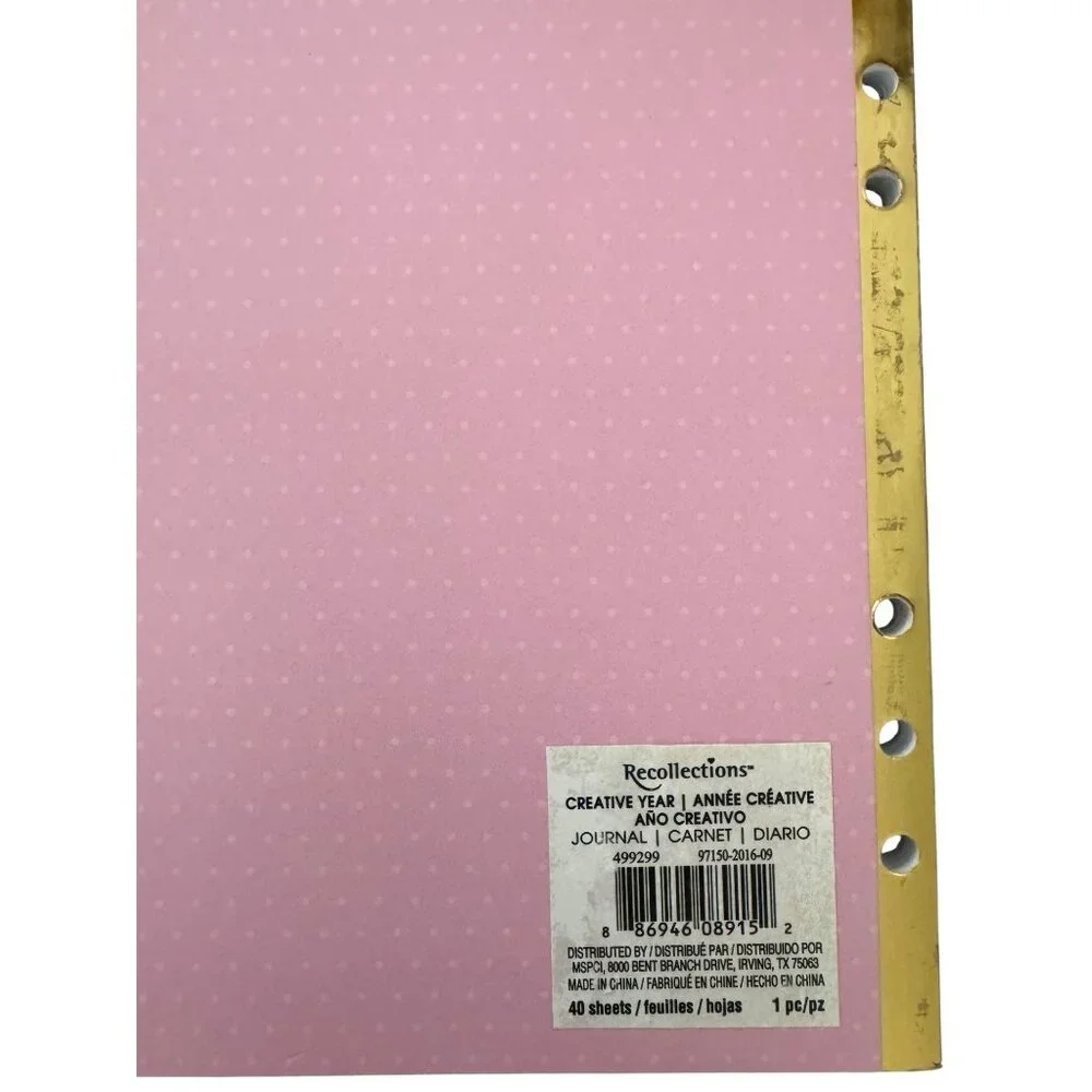 Recollections Budget Planner Inserts With Pink Cover & Gold Accents 40 Sheets 6-